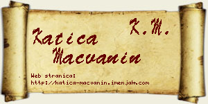 Katica Mačvanin vizit kartica